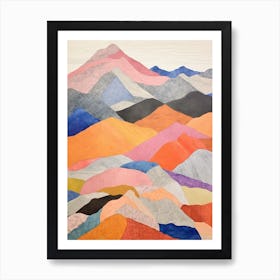 Mount Elbert United States Colourful Mountain Illustration Art Print