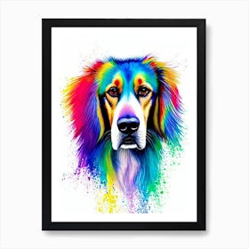 Saluki Rainbow Oil Painting Dog Art Print
