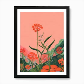 Boho Wildflower Painting Wild Phlox 1 Art Print