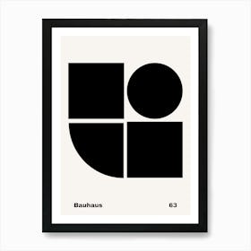 Geometric Bauhaus Poster B&W 63 Art Print