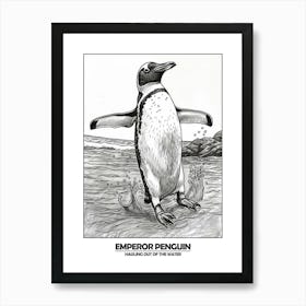 Penguin Hauling Out Of The Water Poster 4 Art Print