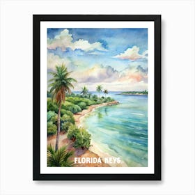 Florida Keys Watercolor Painting Art Print
