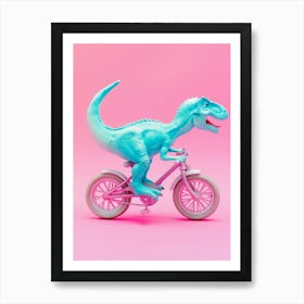 Pastel Toy Dinosaur On A Bike 1 Art Print