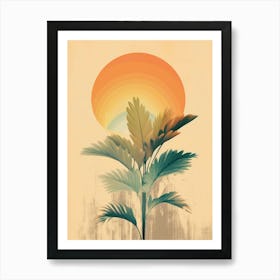 Palm Tree at sunset 1 Art Print