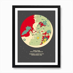 Moon Sphere Apollo 17 Lunar Landing Site Art Print