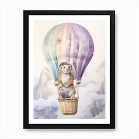 Baby Meerkat 2 In A Hot Air Balloon Art Print