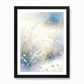 Snowflakes On A Field, Snowflakes, Storybook Watercolours 5 Art Print