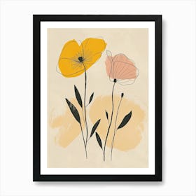 Edmonton Flower Market Boho Minimalist Style Art Print