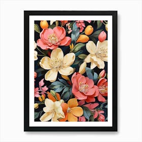 Painted Florals Honeysuckle Art Print 1 Art Print