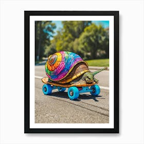 Snail On Skateboard 1 Art Print