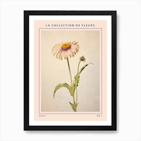 Daisy French Flower Botanical Poster Art Print