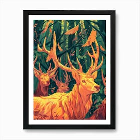 Deer In The Forest 19 Art Print