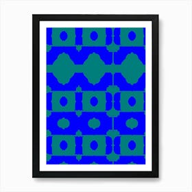 Blue And Green Abstract Pattern Art Print