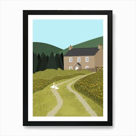 Country House with Geese Art Print