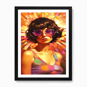 Disco Star - Retro Girl In Sunglasses Art Print