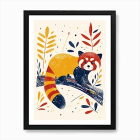 Yellow Red Panda 1 Art Print