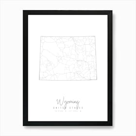 Wyoming Minimal Street Map Art Print