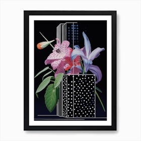 Surreal Florals Purple Flower 2 Flower Painting Art Print