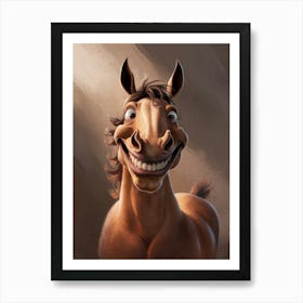 Funny Horse Art Print