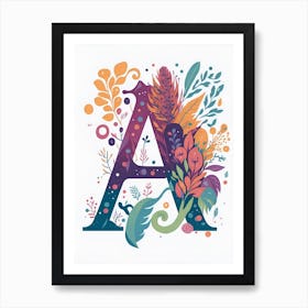 Colorful Letter A Illustration 97 Art Print