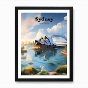 Sydney Australia Surreal Landscape Travel Art Art Print