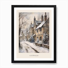 Vintage Winter Painting Poster Cotswolds United Kingdom 2 Art Print