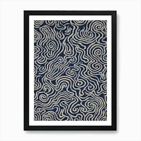 Blue Abstract Swirls Art Print