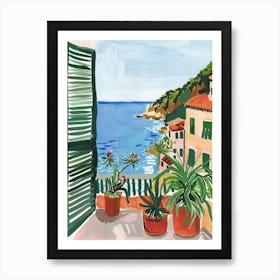 Travel Poster Happy Places Cinqueterre 4 Art Print