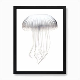 Comb Jellyfish Simple Illustration 7 Art Print