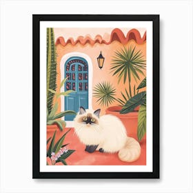 Himalayan Cat Storybook Illustration 3 Art Print