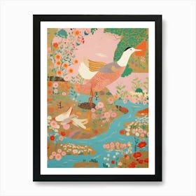 Maximalist Bird Painting Duck 2 Art Print