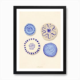 Blue Plates Art Print