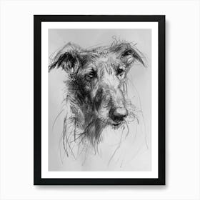  Redbone Dog Charcoal Line 4 Art Print