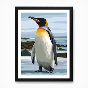 King Penguin Isabela Island Minimalist Illustration 2 Art Print