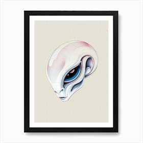 Alien Head Illustration Art Print