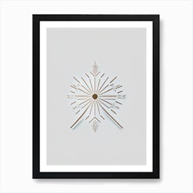 Needle, Snowflakes, Retro Minimal 3 Art Print