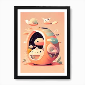 Telemetry Kawaii Kids Space Art Print