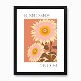 Sunflowers In Bloom Flowers Bold Illustration 4 Art Print