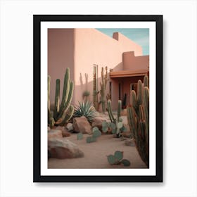 Cacti Pink Wall Photography 2 Art Print