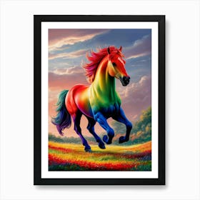 Rainbow Horse Art Print