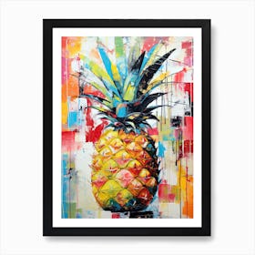 Street Art Buffet: Pineapple with a Basquiat Style Art Print