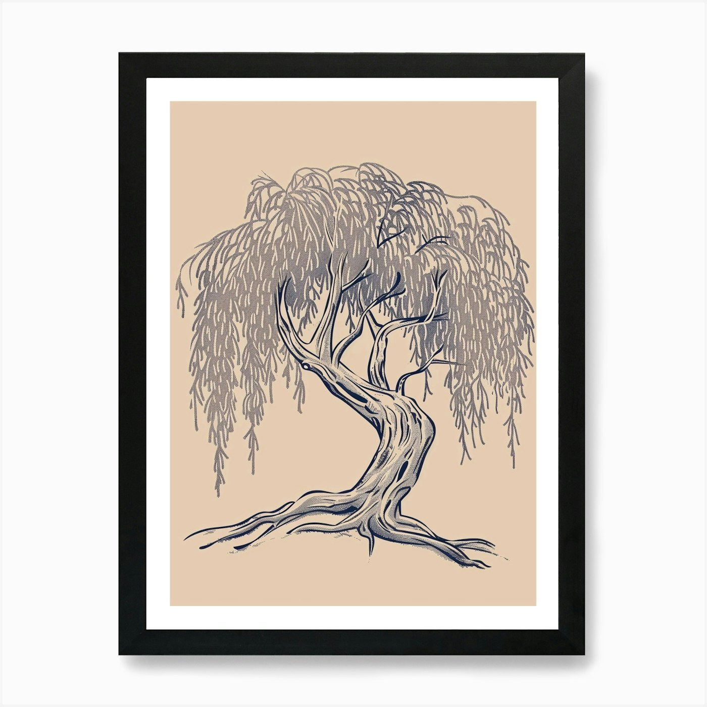 Willow Tree Minimalistic Drawing 2 Art Print by Bough And Bloom Artistry - Fy willow-tree-minimalistic-drawing-2-art-print-by-bough-and-bloom-artistry-fy