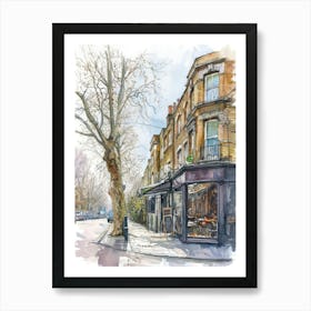 Richmond Upon Thames London Borough   Street Watercolour 2 Art Print