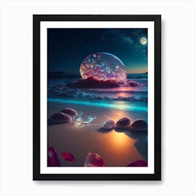 Night in the beach Art Print