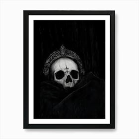 Skull In The Rain 1 Art Print