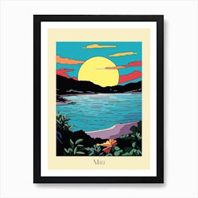 Poster Of Minimal Design Style Of Maui Hawaii, Usa 4 Art Print