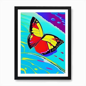 Close Up Butterfly Pop Art David Hockney Inspired 2 Art Print