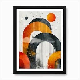 Modern geometric sunset Art Print