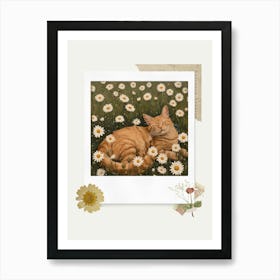 Scrapbook Ginger Cat Fairycore Painting 1 Art Print