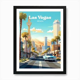 Las Vegas Nevada Elvis Chapel Modern Travel Illustration Art Print